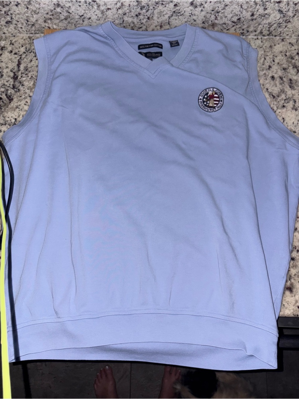 Men's Vest U.S. Open Pinehurst No.2 Light Blue V-Neck Sleeveless Sweater Vest